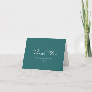 Altes Geld Teal Klassische Hochzeit Dankeskarte