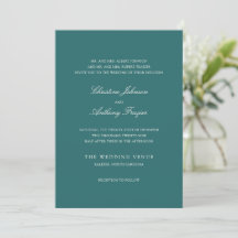 Altes Geld Teal Klassische Hochzeit