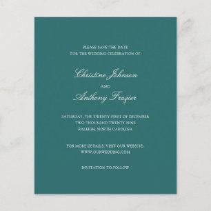Altes Geld Teal Klassische Hochzeit - Heiratsantra Flyer