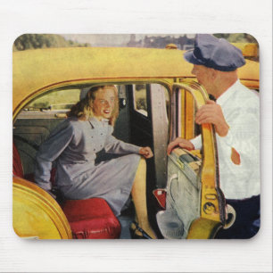 Altes Geschäft, Taxifahrerin weibliche Fahrgäste Mousepad