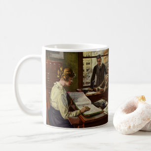 Altes Geschäftstreffen, Büro mit Führungskräften Kaffeetasse
