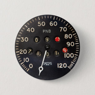 Altes Geschwindigkeitsmessermessgerät von einem Button