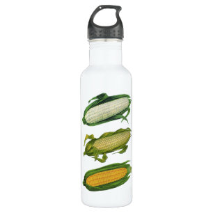 Altes gesundes Gemüse, frischer Maiskolben Edelstahlflasche