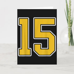 Altes Gold Schwarz Weiß Sport Nummer 15 Trikot Uni Karte