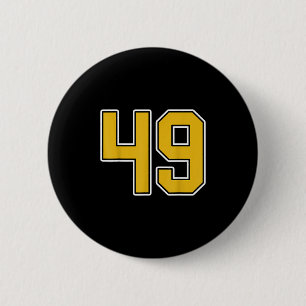 Altes Gold Schwarz Weiße Sportart Nummer 49 Trikot Button