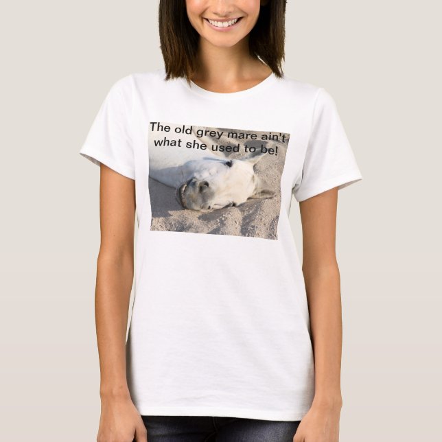 Altes graues Stuten-Shirt T-Shirt (Vorderseite)