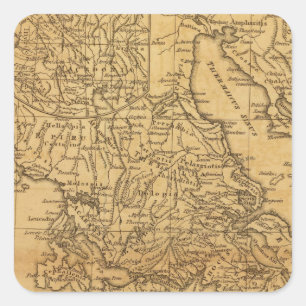 Altes Griechenland 2 Quadratischer Aufkleber