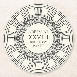 Altes Griechenland oder Rom Thema Geburtstagsparte Runder Pappuntersetzer