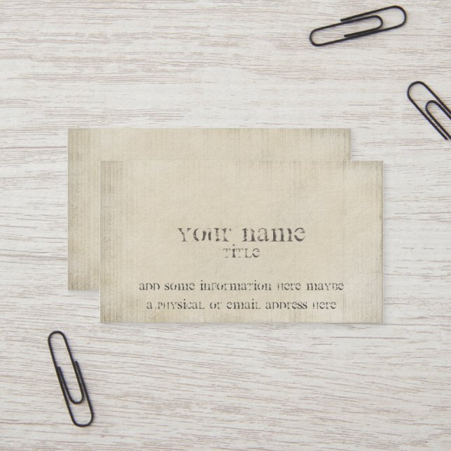 Altes Grungy Paper Visitenkarte (Vorderseite/Rückseite Beispiel)