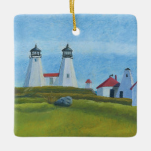 Altes Gurnet Leuchtturm Dekofigur Keramikornament