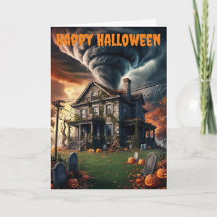 Altes Halloween-Haus und Tornado Karte