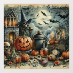 Altes Halloween-Kunstfenster Fensteraufkleber