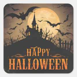 Altes Halloween Quadratischer Aufkleber