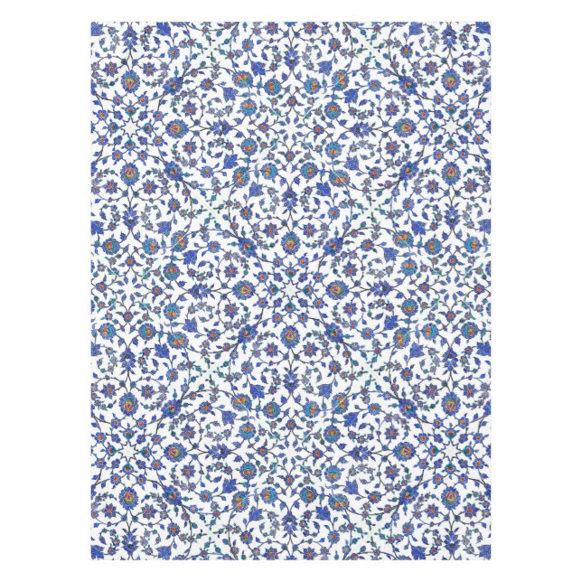 Altes handgemachtes blaues türkisches tischdecke (Vorderseite)