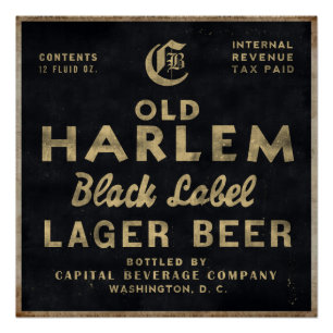 Altes Harlem-Lager-Bier Vintages Anzeigeplakat Poster