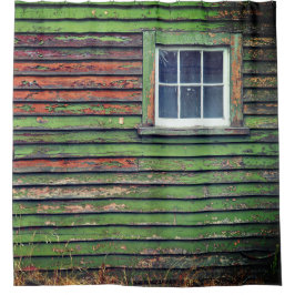 Altes Haus und Fenster Duschvorhang