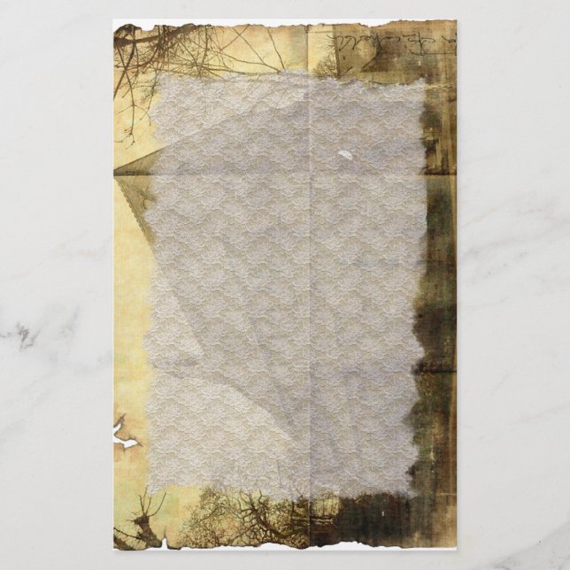 Altes Haus Vintag Stationierung Briefpapier (Vorderseite)