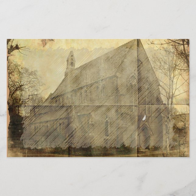 Altes Haus Vintag Stationierung Briefpapier (Vorderseite)