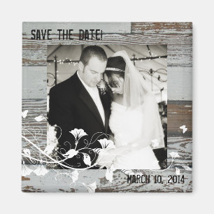 Altes Holz-Foto speichern das Datumsfenster Magnet