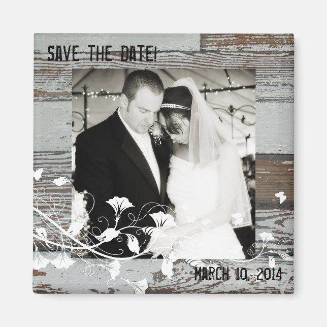 Altes Holz-Foto speichern das Datumsfenster Magnet (Vorne)