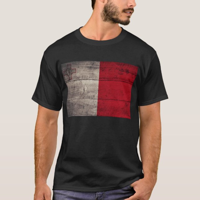 altes Holz - Malta - Flagge; T-Shirt (Vorderseite)