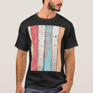 Altes Holz: Mehrfarbige rissige Textur. T-Shirt