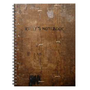 Altes "Holz"-Notebook mit (oder ohne Ihren Namen) Notizblock