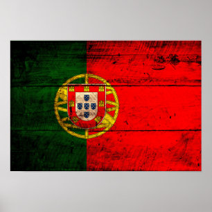 Altes Holz - Portugal - Flagge Poster