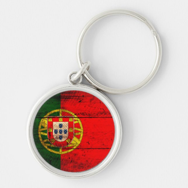 Altes Holz - Portugal - Flagge Schlüsselanhänger (Vorne)