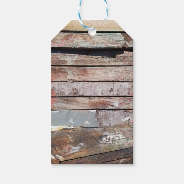 Altes Holz rustikale Bootsplatte aus Holz Geschenkanhänger (Vorderseite)
