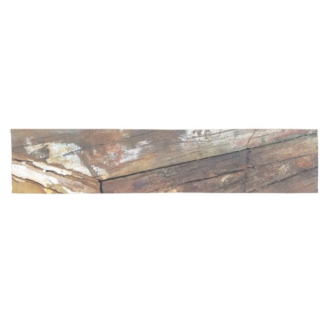 Altes Holz rustikale Bootsplatte aus Holz Kurzer Tischläufer (Horizontal)