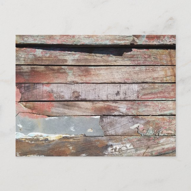 Altes Holz rustikale Bootsplatte aus Holz Postkarte (Vorderseite)