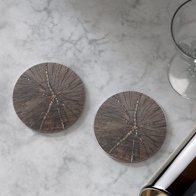 Altes Holz-Slice-Baumstumpf Getränkeuntersetzer (Von Creator hochgeladen)