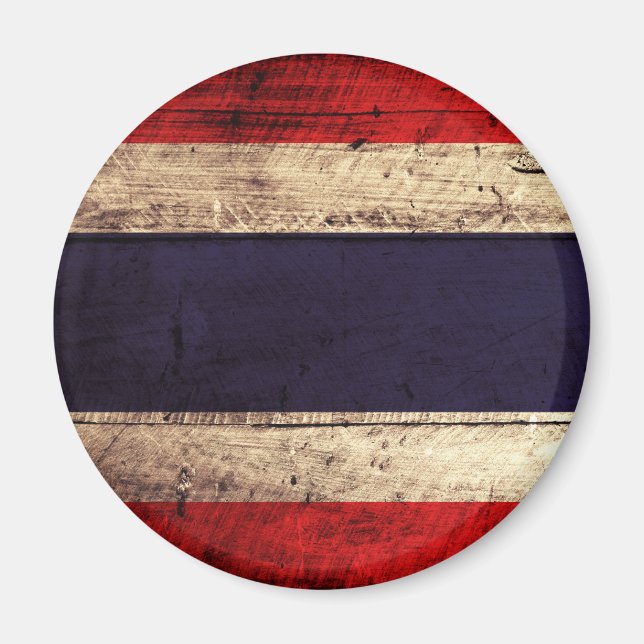 altes Holz - Thailand - Fahne Magnet (Vorne)