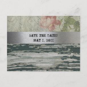Altes Holz Vintage Französisch Save the Date Ankündigungspostkarte