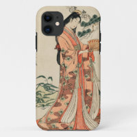 Altes Holz Zeichnend japanische Frau