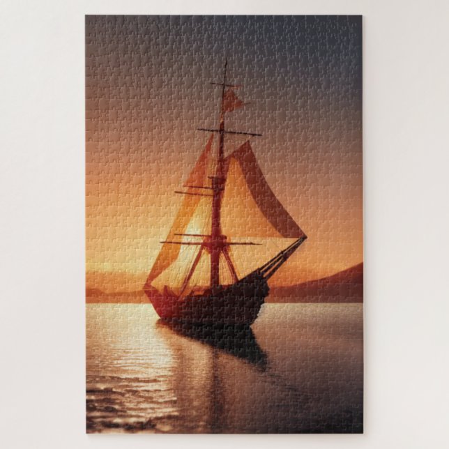 Altes Holzboot Puzzle (Vertikal)