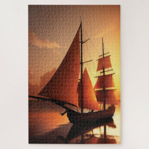 Altes Holzboot Puzzle