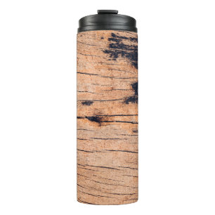 Altes Holzbrett, Muster aus kopierendem Holz Thermosbecher