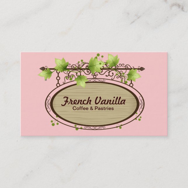 Altes hölzernes Zeichen Visitenkarte (Vorderseite)