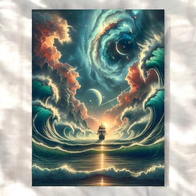 Altes Holzschiff Sturm Ozean Sublimationsdruck Poster (Von Creator hochgeladen)