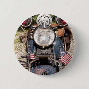 altes indisches Polizeimotorrad Button