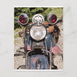 altes indisches Polizeimotorrad Postkarte