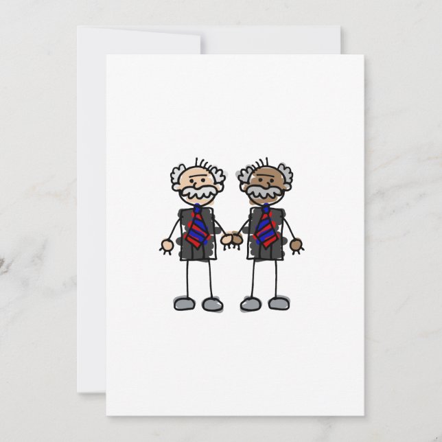 Altes Interrassisches Paar Einladung (Vorderseite)