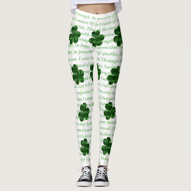 Altes irisches Gedicht St. Patrick Hymn Der Hirsch Leggings (Vorderseite)