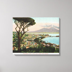 Altes Italien, Golf von Neapel und Vesuv Leinwanddruck