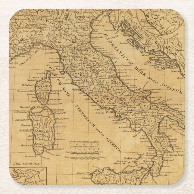 Altes Italien Rechteckiger Pappuntersetzer (Vorderseite)