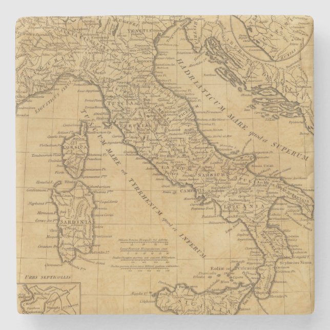 Altes Italien Steinuntersetzer (Vorderseite)