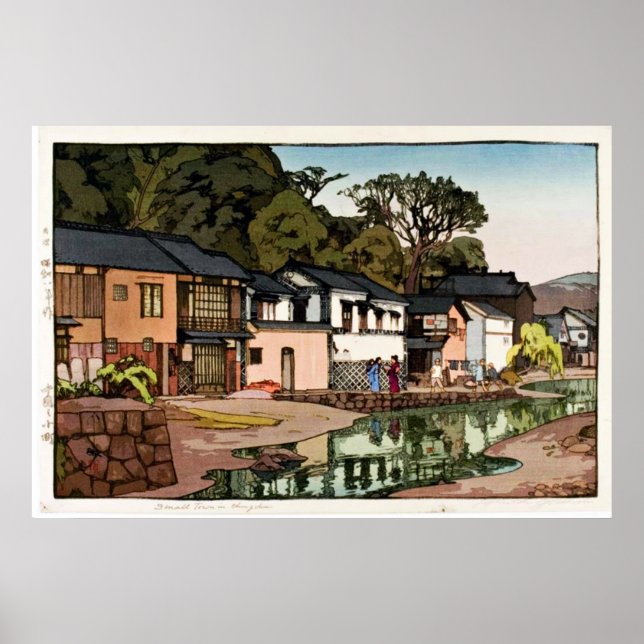 Altes japanisches Dorf Ukiyo-e Poster (Vorne)