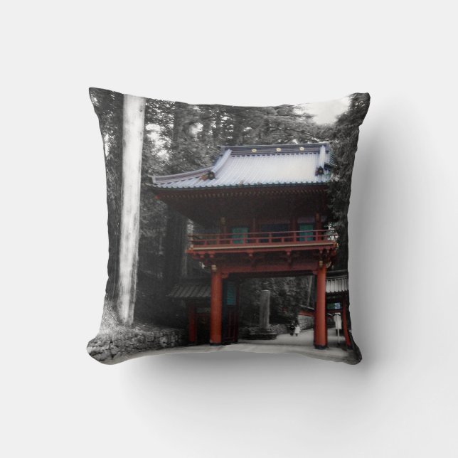 Altes japanisches Tor Kissen (Vorderseite)